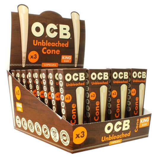 OCB Cones King Unbleached 3CT