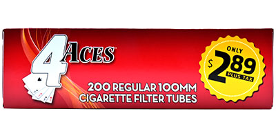 4Aces Tubes 200CT Regular 100MM ($2.89)