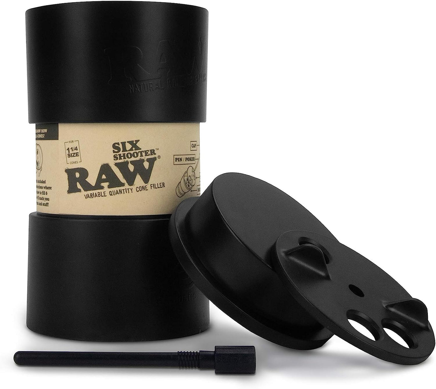Raw Cone Filler 1 1/4 Six Shooter