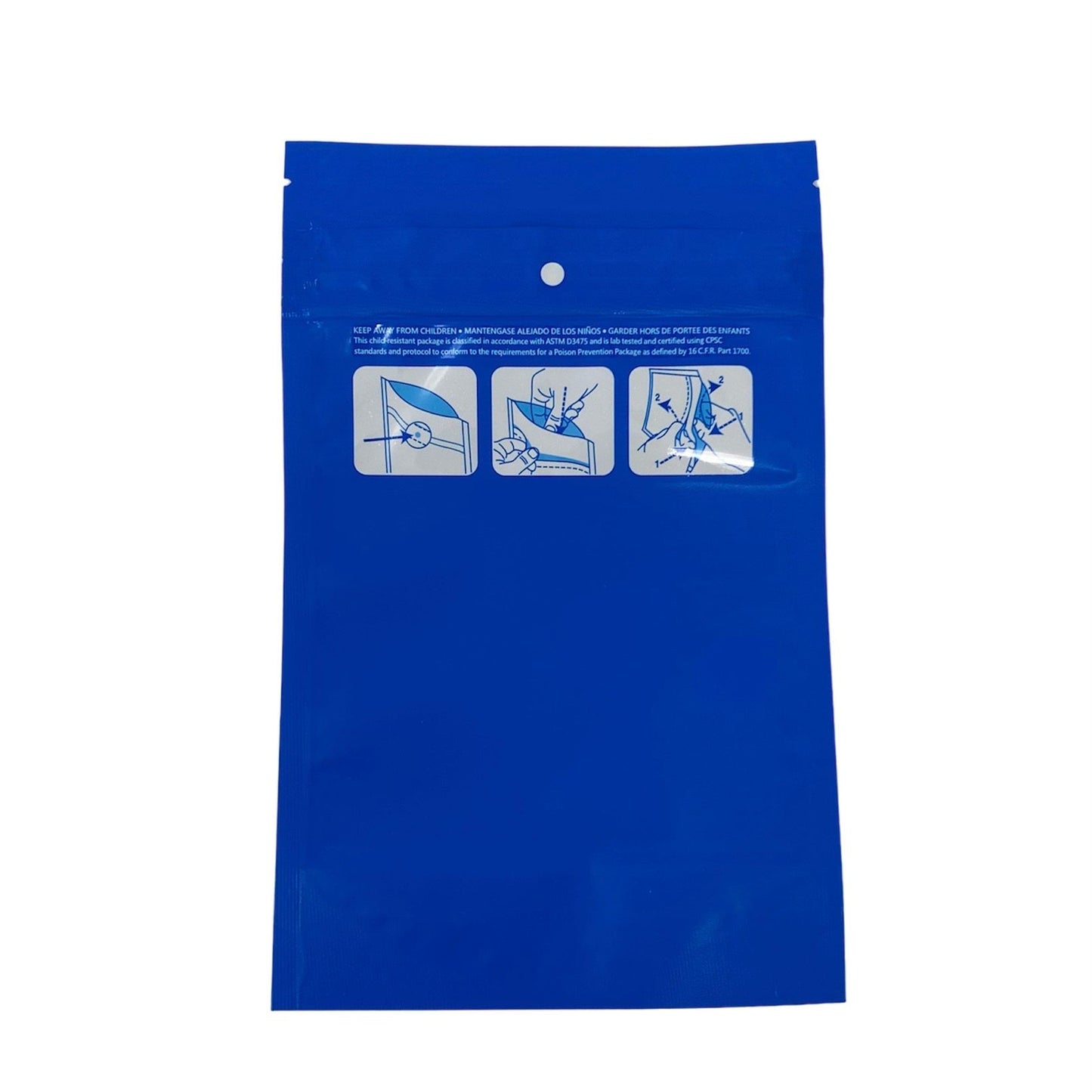 Mylar Bag 1/2OZ Opaque Blue Double Zipper