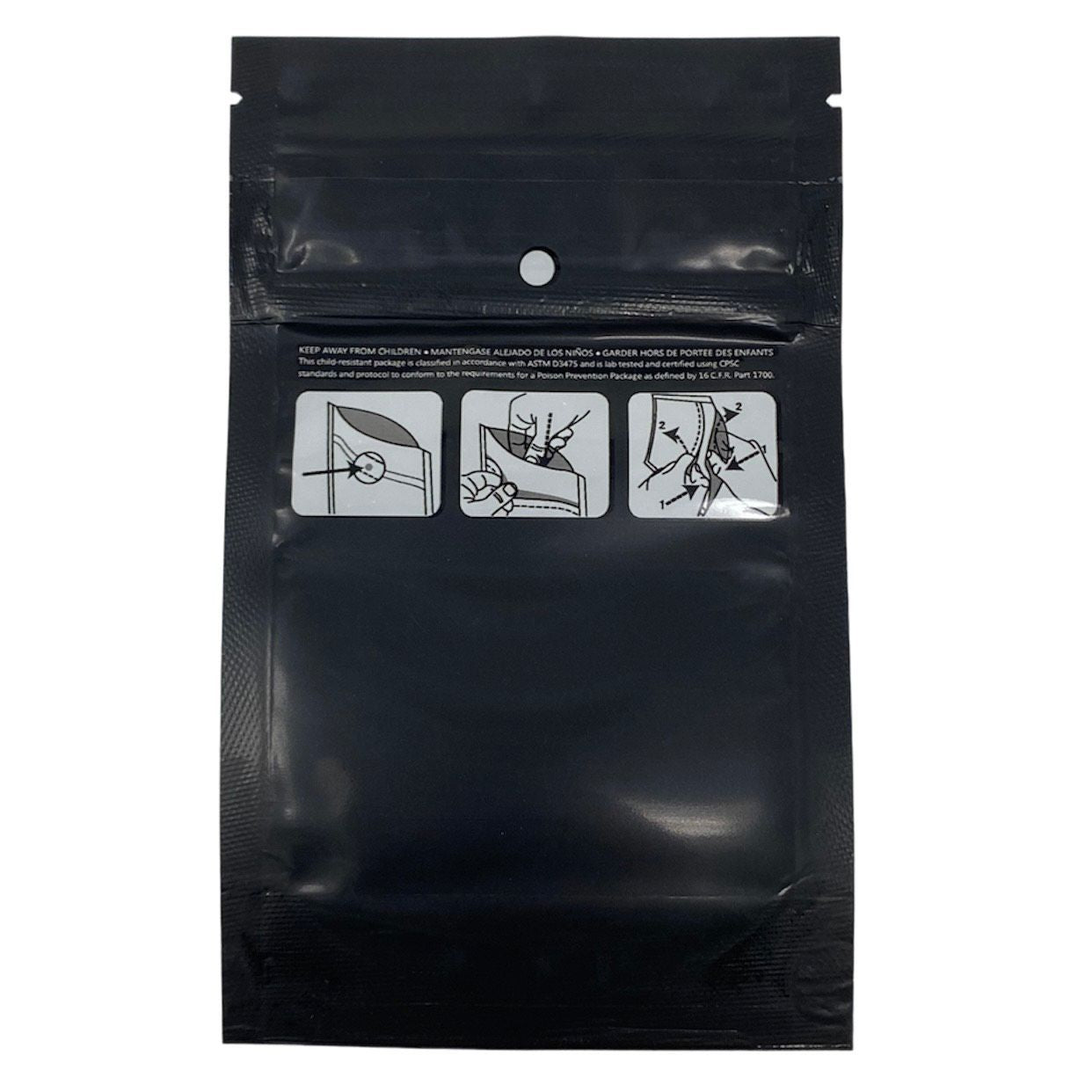Mylar Bag 1/8OZ Opaque Black Double Zipper