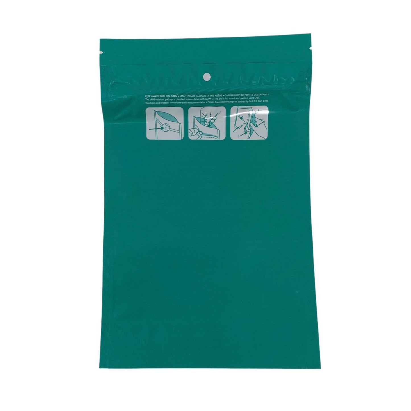 Mylar Bag 1OZ Opaque Green Double Zipper