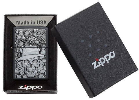 Zippo Lighter Gambling Skull