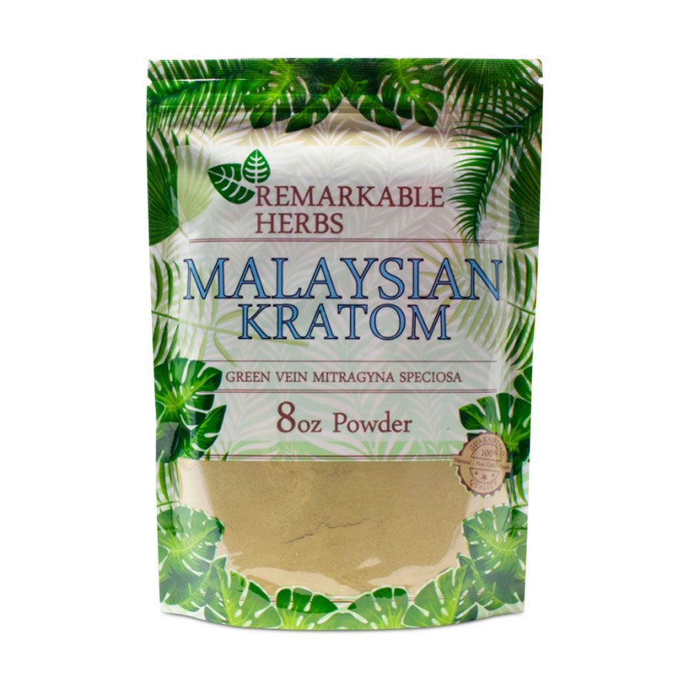 Remarkable Herbs Kratom Powder 8OZ Malaysian Green