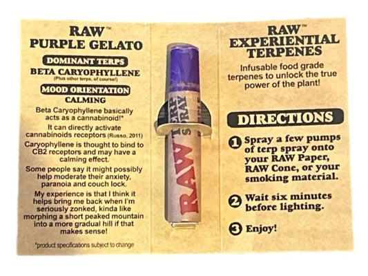 RAW Terp Spray Purple Gelato 5ML Bottle