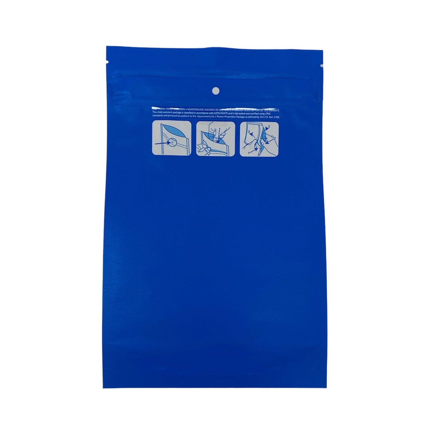 Mylar Bag 1OZ Opaque Blue Double Zipper